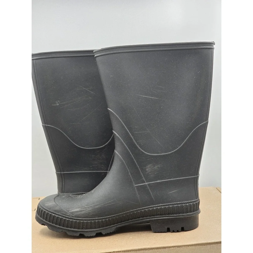 Kamik Stomp Rain Boots Black Kids Youth Boys Girls Size 4 Waterproof